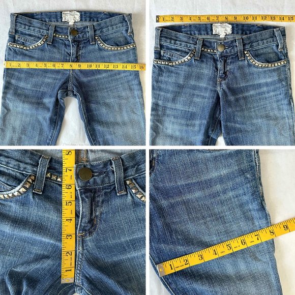 *Current Elliot* THE SKINNY BRASS STUD WASH JEANS* Sz 23 - Picture 9 of 9